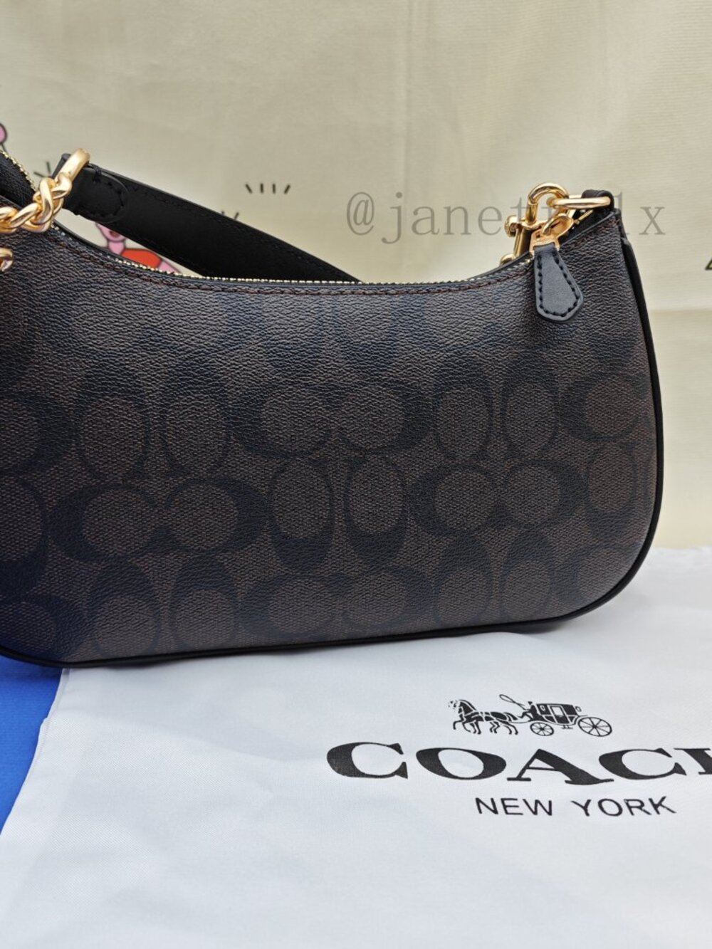 ๐ถ๐ถCoach Teri Shoulder Bag In Signature Canvas black - Picture 7 of 8